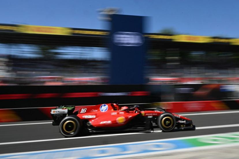 Ferrari's Monegasque driver Charles Leclerc drives on the pit lane during the first practice session of the Italian Formula One Grand Prix at the Autodromo Nazionale Monza circuit in Monza, northern Italy on September 4, 2026. Marco BERTORELLO / AFP
