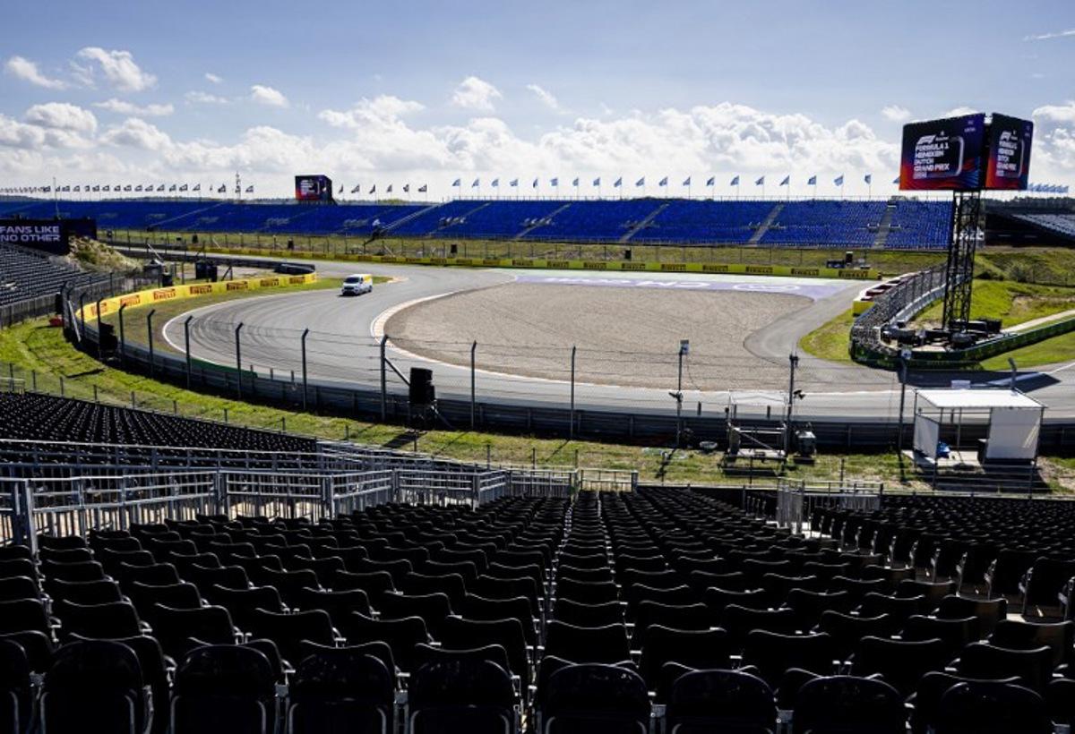 This photograph taken on August 23, 2023 shows The Circuit Zandvoort in Zandvoort, ahead of the Formula 1 Dutch Grand Prix. Sem van der Wal / ANP / AFP