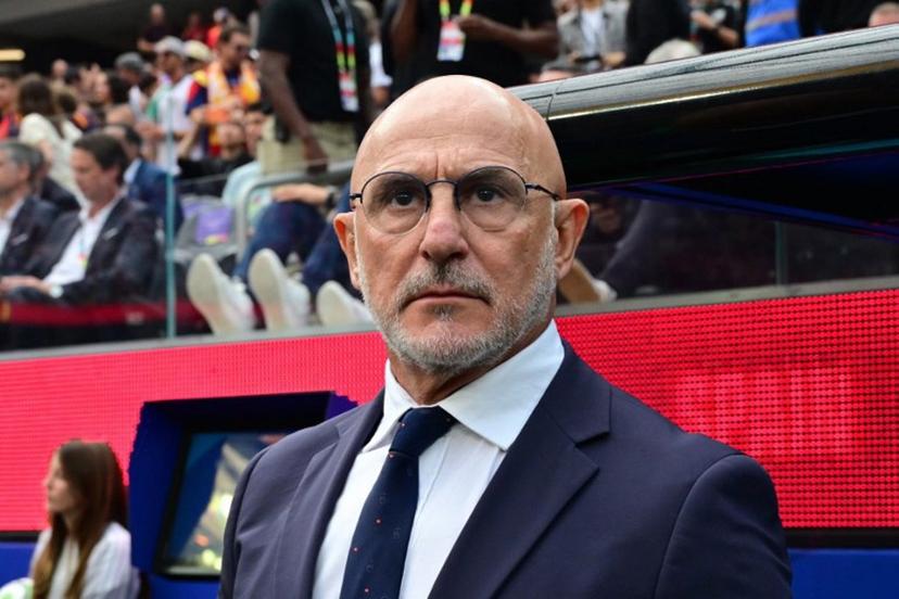 Spain's head coach Luis de la Fuente gestures during the 2026 World Cup round of 32 football match between Spain and Austria at the Los Angeles Stadium in Inglewood on July 2, 2026. Frederic J. Brown / AFP