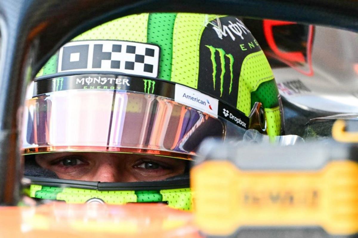McLaren's British driver Lando Norris sits in his car in pit lane during the practice session for the United States Formula One Grand Prix at the Circuit of the Americas in Austin, Texas, on October 17, 2025. Jim WATSON / AFP