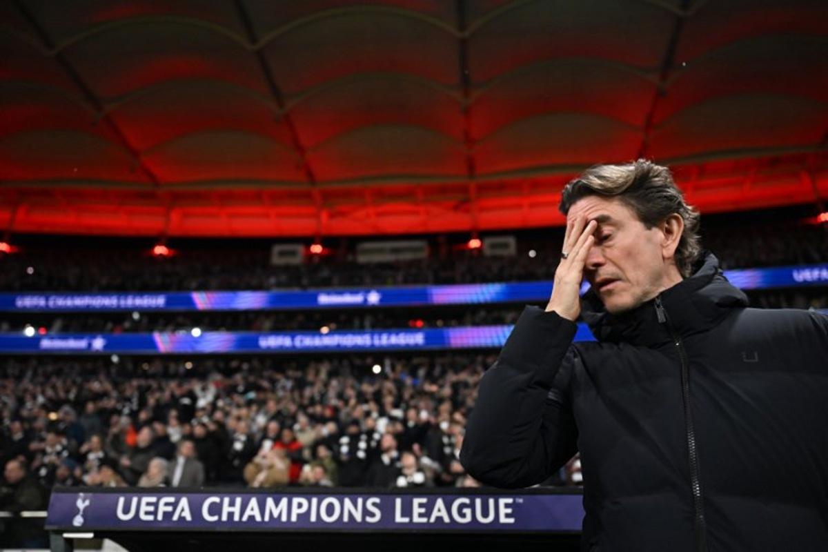 Tottenham Hotspur's Danish head coach Thomas Frank is pictured during the UEFA Champions League league phase- day 8 football match between Eintracht Frankfurt and Tottenham Hotspur in Frankfurt, western Germany, on January 28, 2026. Kirill KUDRYAVTSEV / AFP