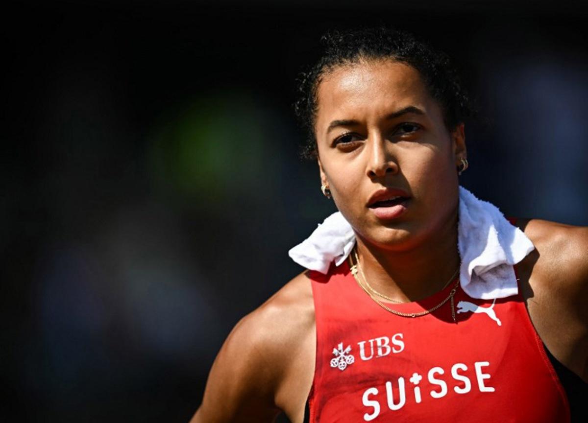 Switzerland's Audrey Werro reacts after competing and falling in the women's 800m semi-final 1 during the European Athletics Championships at Alexander Stadium in Birmingham on August 13, 2026. Paul ELLIS / AFP