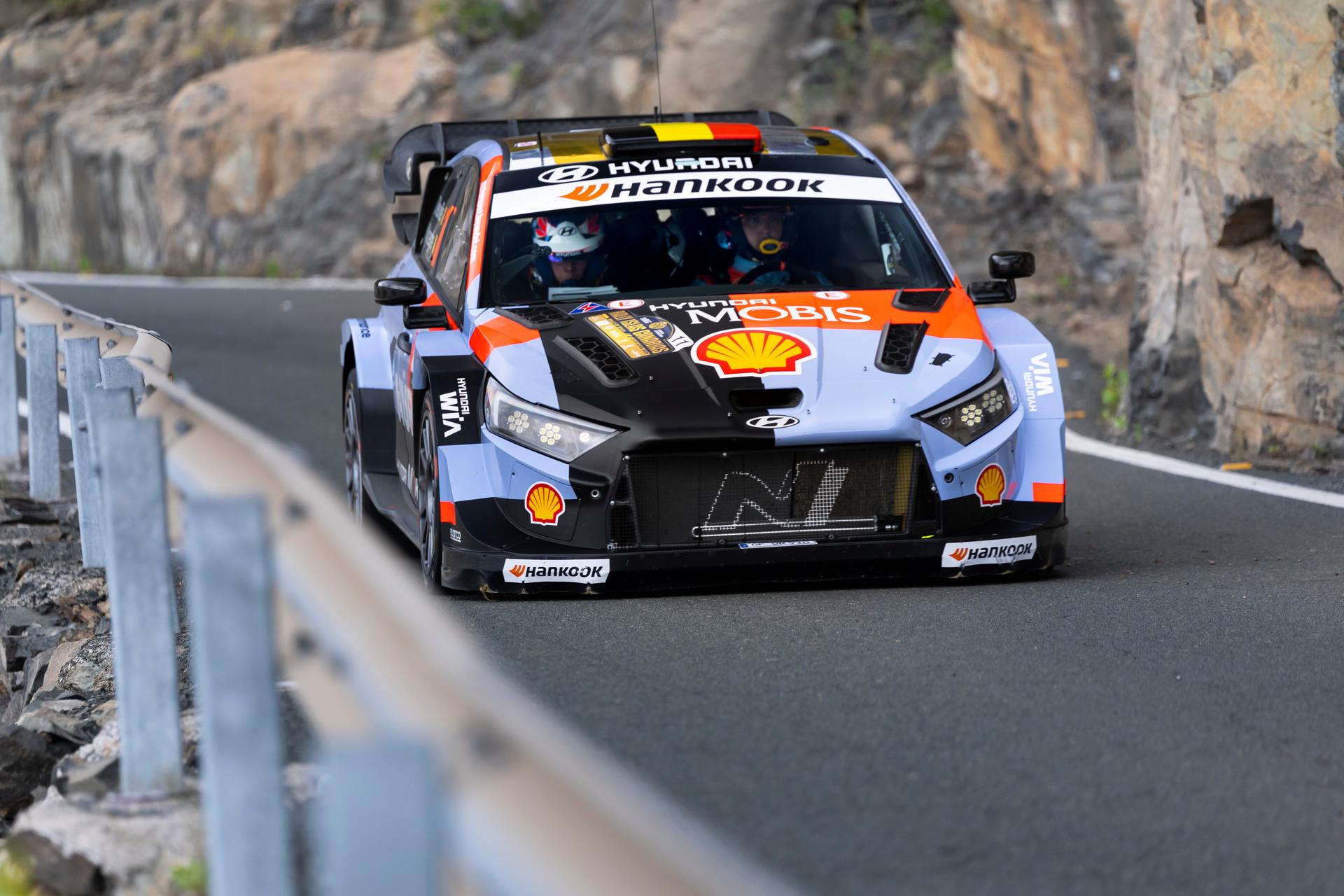 ATTENTION EDITORS - HAND OUT PICTURES - EDITORIAL USE ONLY - MANDATORY CREDIT ' Hyundai Motorsport ' This handout picture, distributed by Eric Dupain, shows Belgian Thierry Neuville and Martijn Wydaeghe in action during the WRC Rally Islas Canarias in Las Palmas, Spain, Saturday 25 April 2026. PHOTO HANDOUT Hyundai Motorsport - Bastien Baudin *** Belga and Belga Editorial Board decline all responsibility regarding the content of this picture. ***