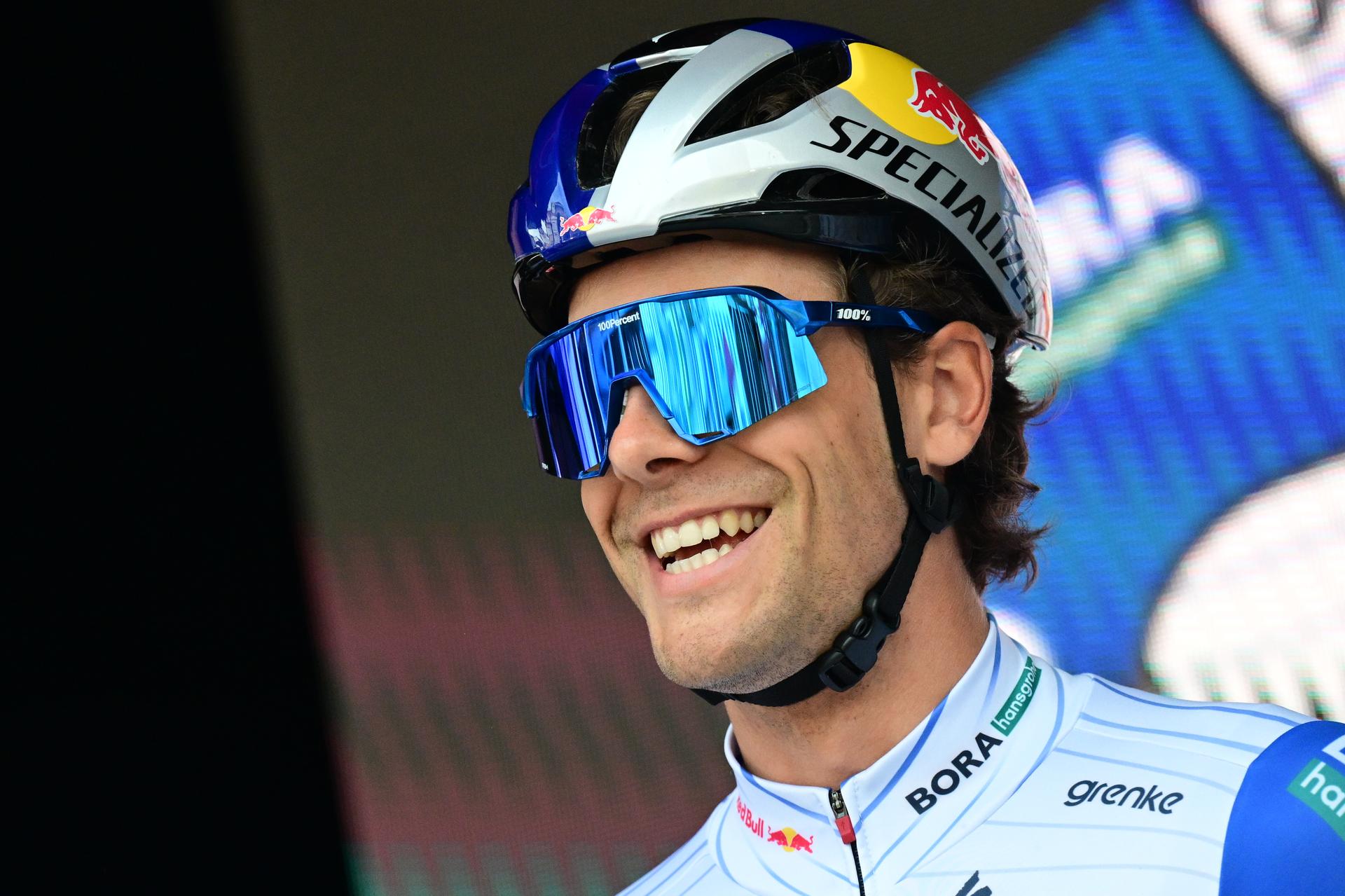 Belgium's Arne Marit of Red Bull-BORA-hansgrohe pictured during the team presentation at the start of the 78th edition of the men elite race of the Kuurne-Brussels-Kuurne one day cycling race, 195 km from Kuurne to Kuurne via Brussels, Sunday 01 March 2026. BELGA PHOTO DIRK WAEM