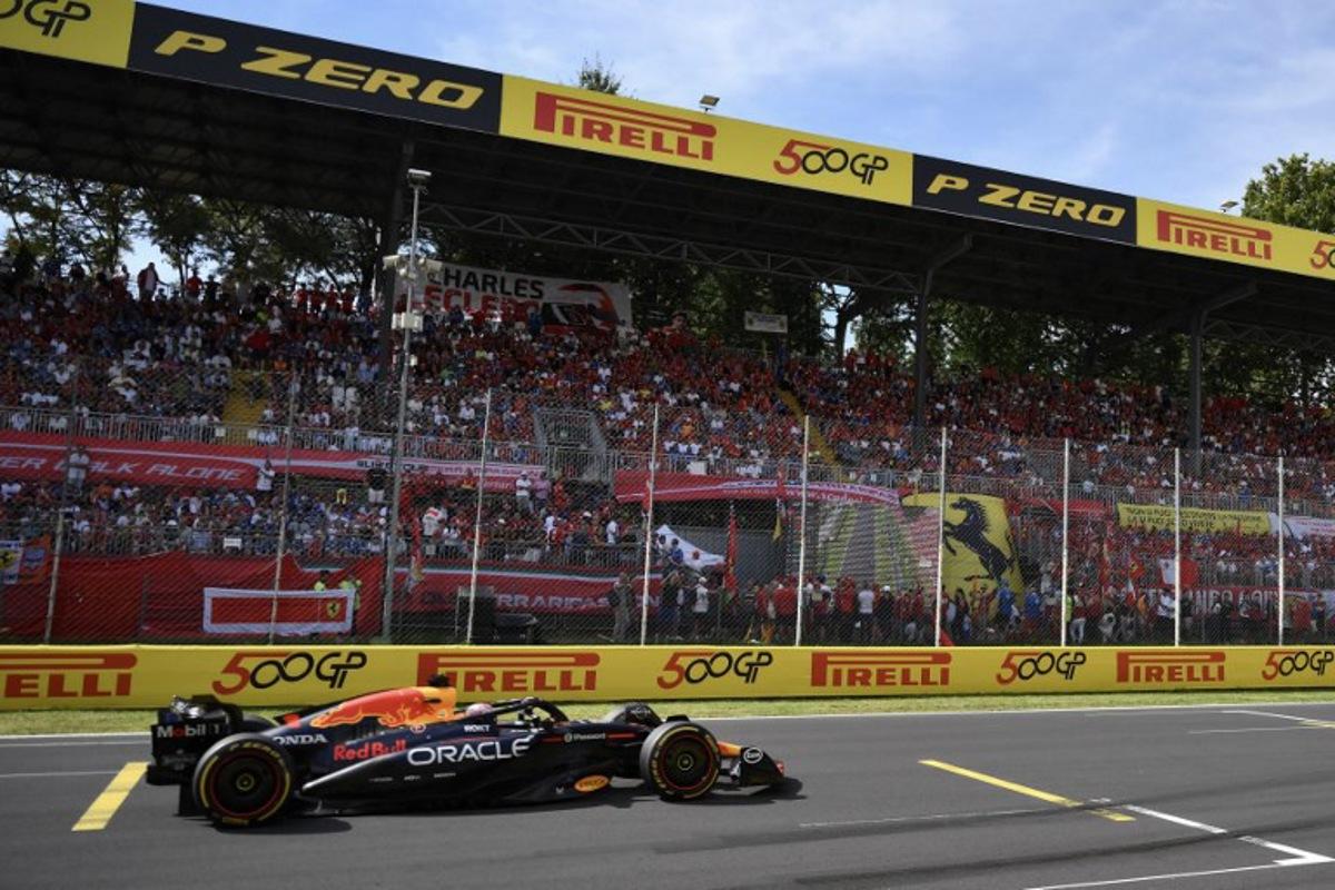 Red Bull Racing's Dutch driver Max Verstappen races during the Italian Formula One Grand Prix at the Autodromo Nazionale Monza circuit, in Monza, northern Italy, on September 7, 2025. Marco BERTORELLO / POOL / AFP