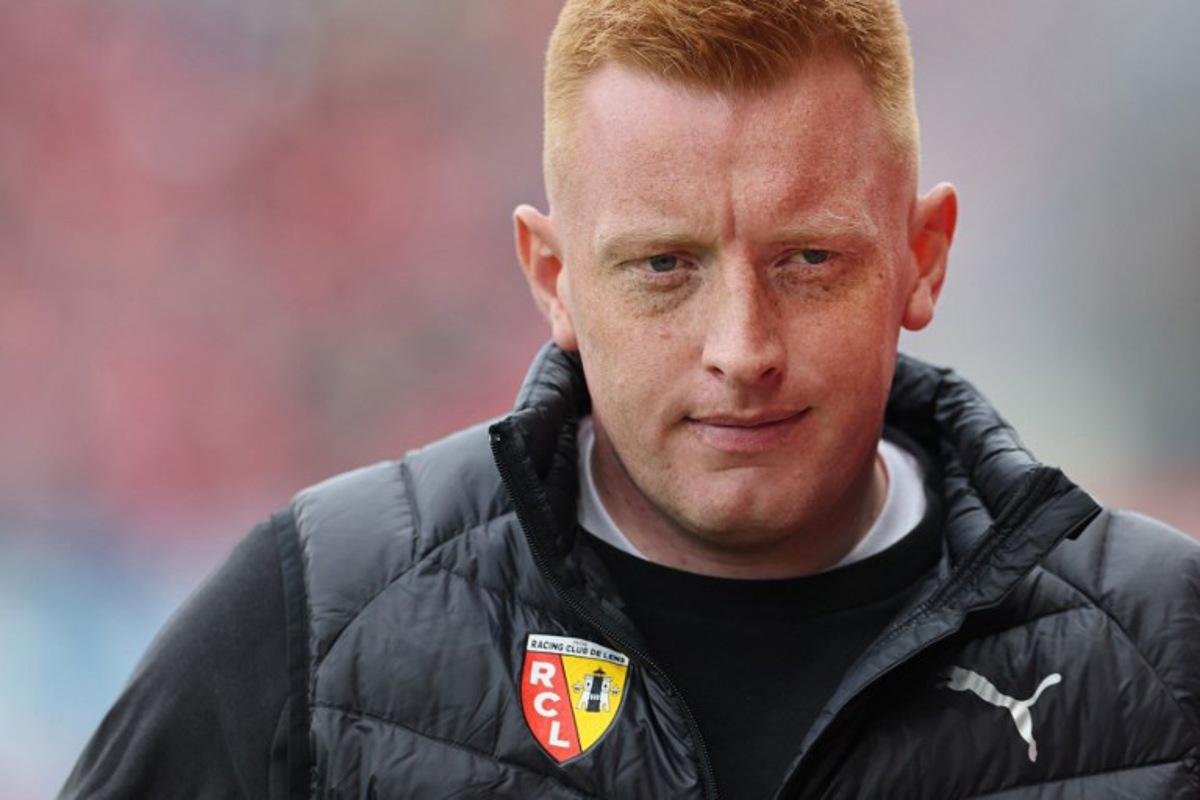 Lens' Belgian head coach Will Still looks on ahead of the French L1 football match between Stade Brestois 29 (Brest) and RC Lens at Stade Francis-Le Ble in Brest, western France on April 20, 2025. Fred TANNEAU / AFP