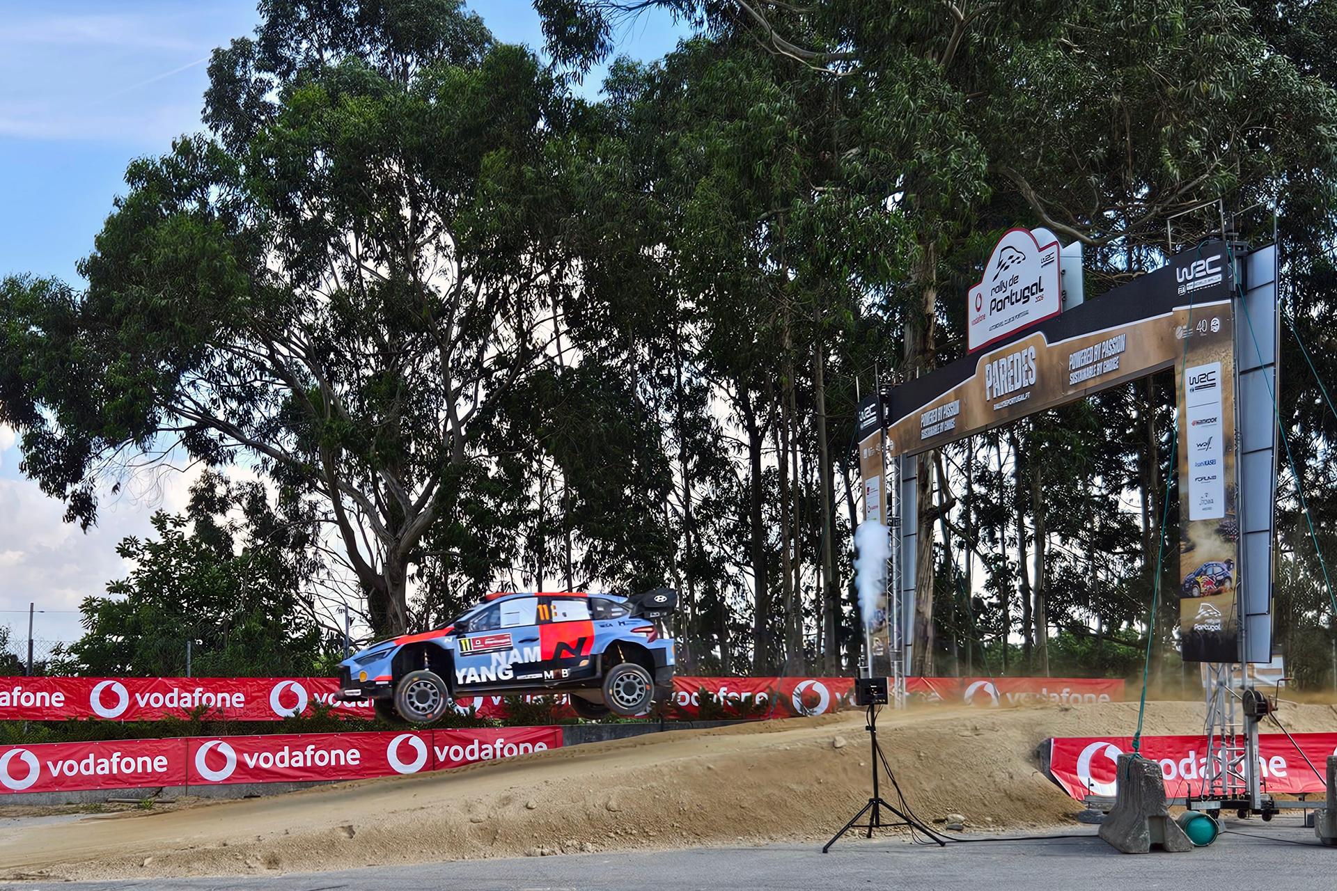 Thierry Neuville and Martijn Wydaeghe pictured in action at the shakedown race of the Rally de Portugal event in Baltar, Portugal on Wednesday 06 May 2026. BELGA PHOTO ERIC DUPAIN