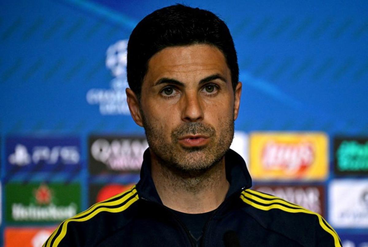 Arsenal's Spanish coach Mikel Arteta attends a press conference on the eve of the UEFA Champions League semi final first leg football match against Club Atletico de Madrid at the Metropolitano stadium in Madrid on April 28, 2026. Javier SORIANO / AFP