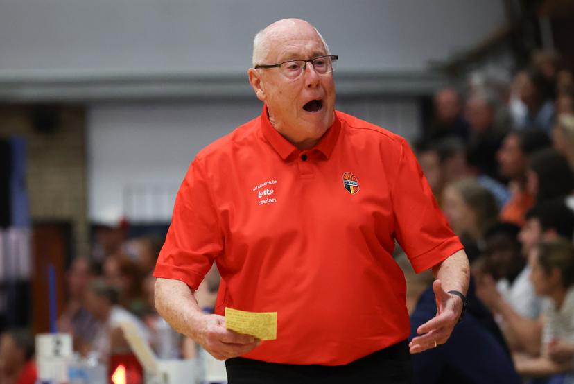 Belgium's head coach Mike Thibault gestures during a friendly basket game between Belgium's national team Belgian Cats and Germany, on Friday 05 June 2026 in Vilvoorde. BELGA PHOTO VIRGINIE LEFOUR