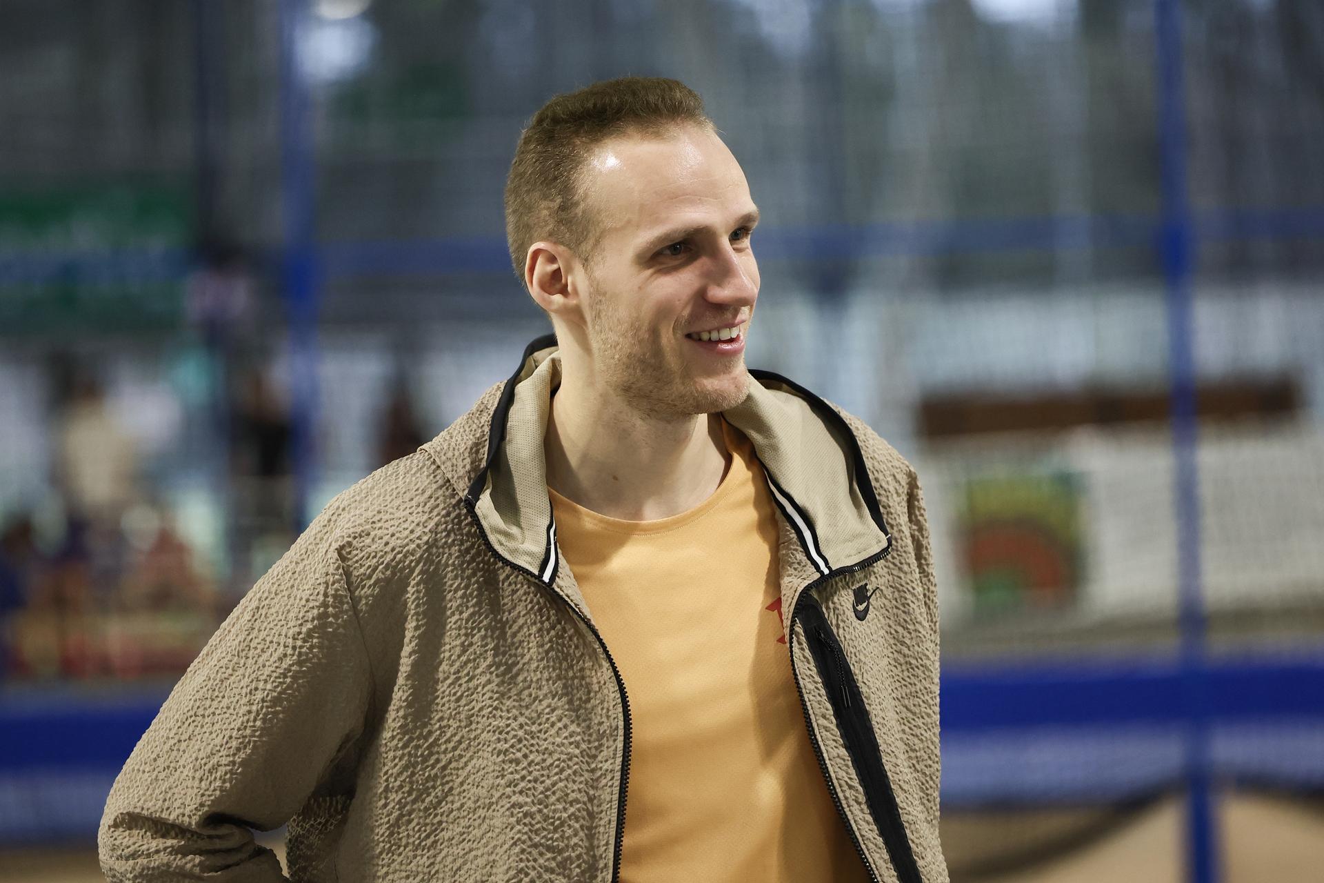 Belgian Eliott Crestan pictured during a training session of the men's and mixed 4x400m teams for the World Indoor Athletics Championships, in Louvain-La-Neuve, on Friday 13 March 2026. The World Indoor Athletics Championships take place in Kujawy-Pomorze, Poland from 20 to 22 March. BELGA PHOTO BRUNO FAHY