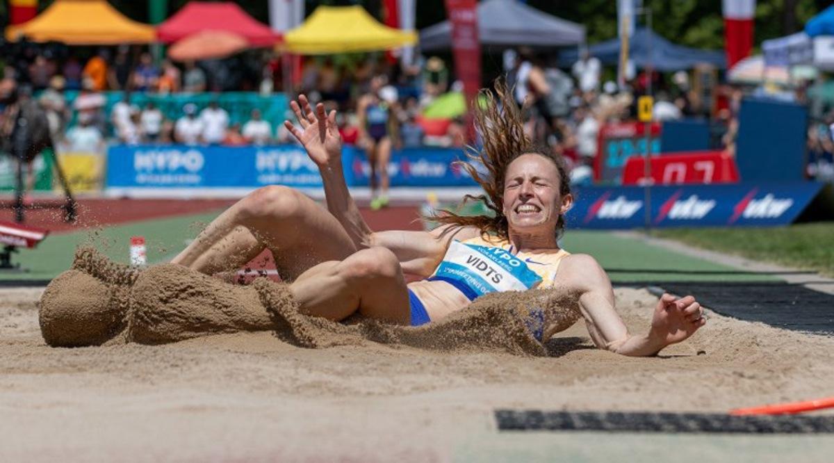 Belgium's Noor Vidts competes in the women's long jump event of the Athletics Meeting in Goetzis, Austria on May 31, 2026. Peter RINDERER / EXPA / APA / AFP