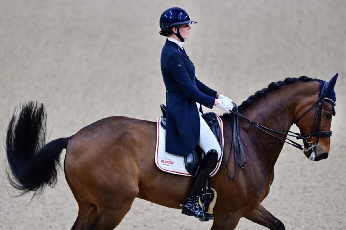 Belgium's Jorinde Verwimp is pictured with the horse Charmer during the FEI Dressage World Cup Grand Prix at the Gothenburg Horse Show at the Scandinavium Arena in Gothenburg, Sweden, on February 21, 2025. Bjorn LARSSON ROSVALL / TT NEWS AGENCY / AFP