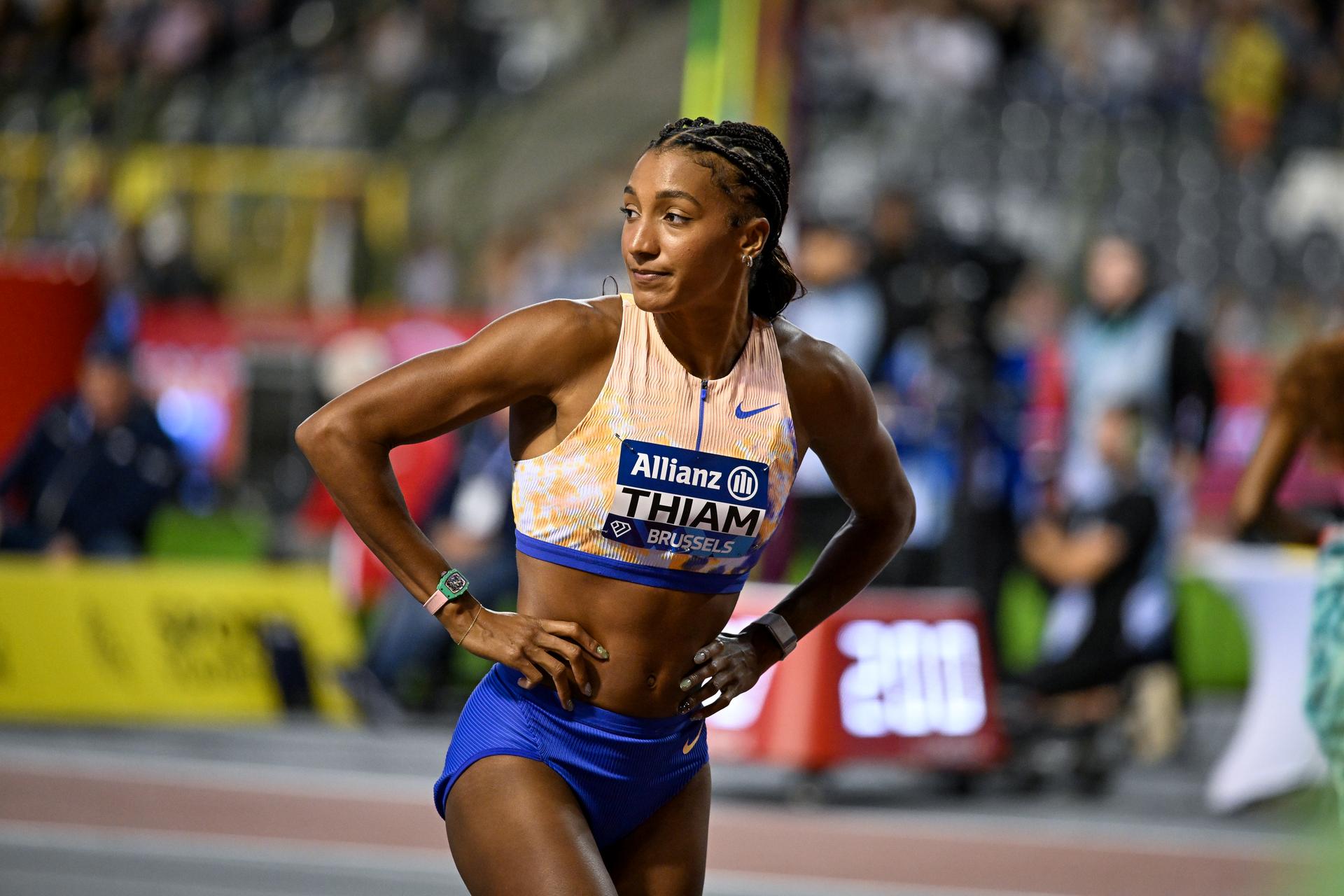 Belgian Nafissatou Nafi Thiam pictured during the high jump women at the 50th edition of the Memorial Van Damme Diamond League athletics event in Brussels, Saturday 5 September 2026. BELGA PHOTO ELIAS ROM