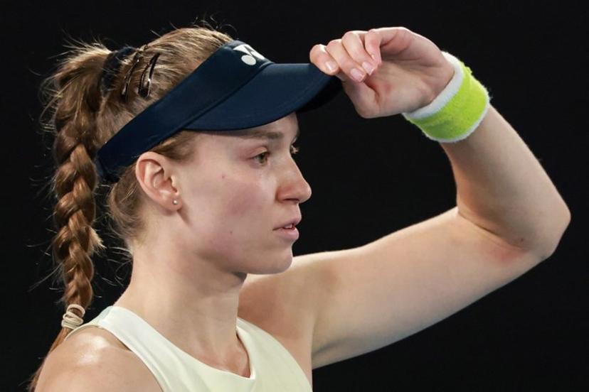Kazakhstan's Elena Rybakina prepares to play a point against Belarus' Aryna Sabalenka during their women's singles final match on day fourteen of the Australian Open tennis tournament in Melbourne on January 31, 2026. DAVID GRAY / AFP