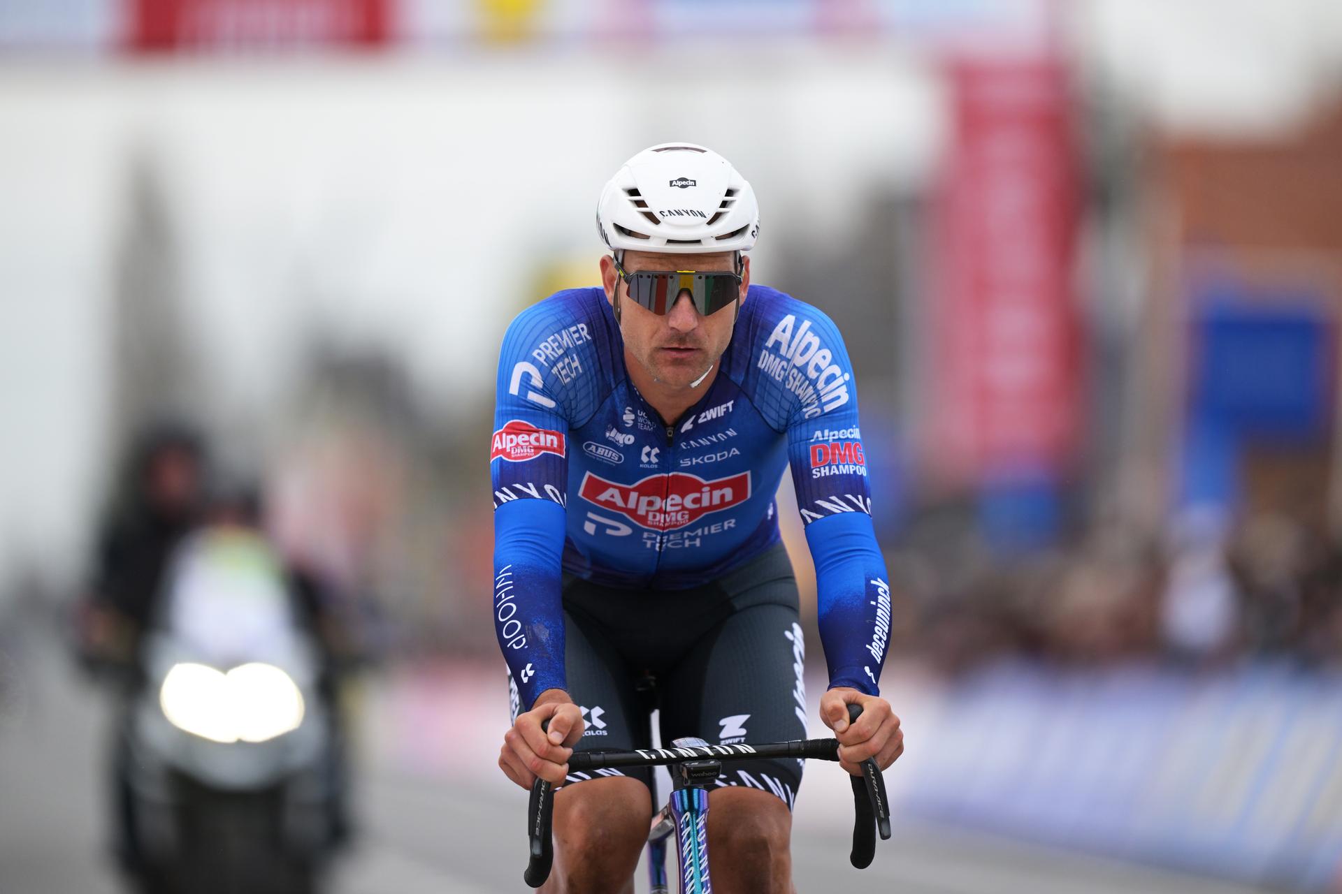 Belgium's Jonas Rickaert of Alpecin-Premier Tech pictured in action during the 78th edition of the men elite race of the Kuurne-Brussels-Kuurne one day cycling race, 195 km from Kuurne to Kuurne via Brussels, Sunday 01 March 2026. BELGA PHOTO DAVID PINTENS
