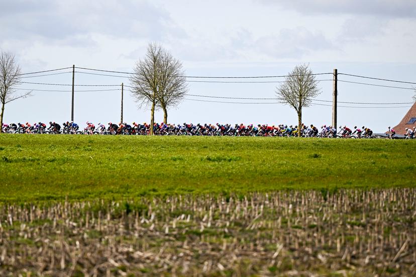 The pack of riders of the second peloton pictured in action during the men elite 'Middelkerke-Wevelgem - In Flanders Fields' one day cycling race, 240.8 km from Middelkerke to Wevelgem, on Sunday 29 March 2026. BELGA PHOTO JASPER JACOBS
