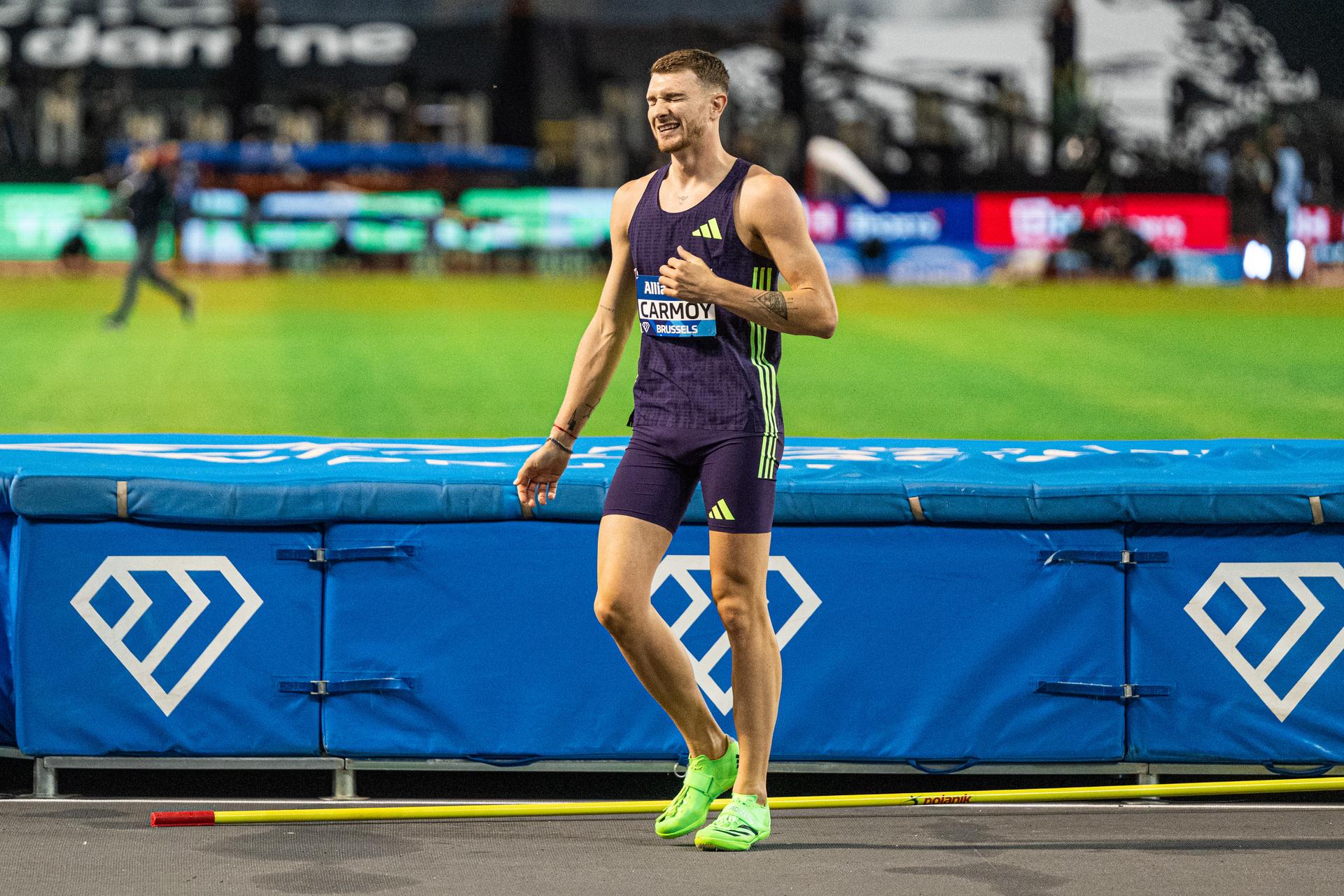 Belgium's Thomas Carmoy pictured during (2R) the 50th edition of the Memorial Van Damme Diamond League athletics event in Brussels, Friday 4 September 2026. BELGA PHOTO EMILE WINDAL