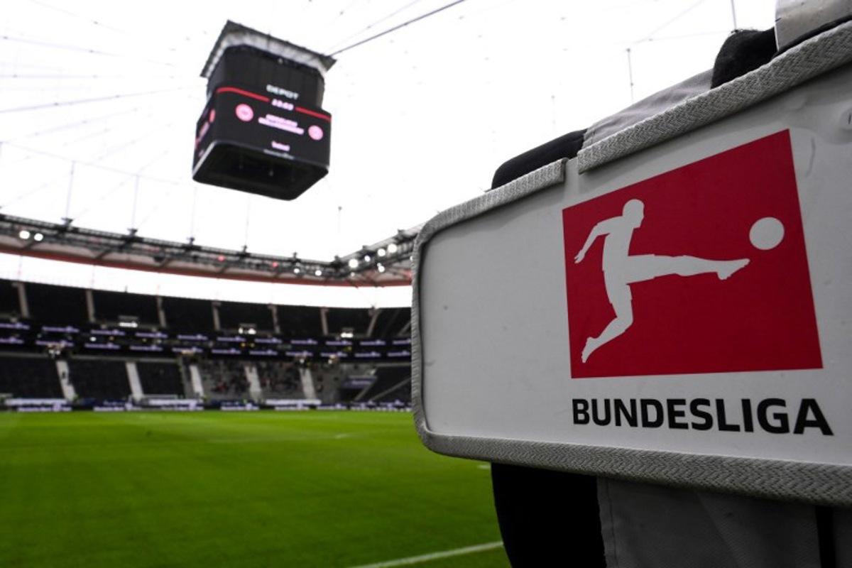 The German professional football league (Bundesliga) logo is pictured prior to the German first division Bundesliga football match between Eintracht Frankfurt and 1 FSV Mainz 05 in Frankfurt am Main on December 21, 2024. Kirill KUDRYAVTSEV / AFP