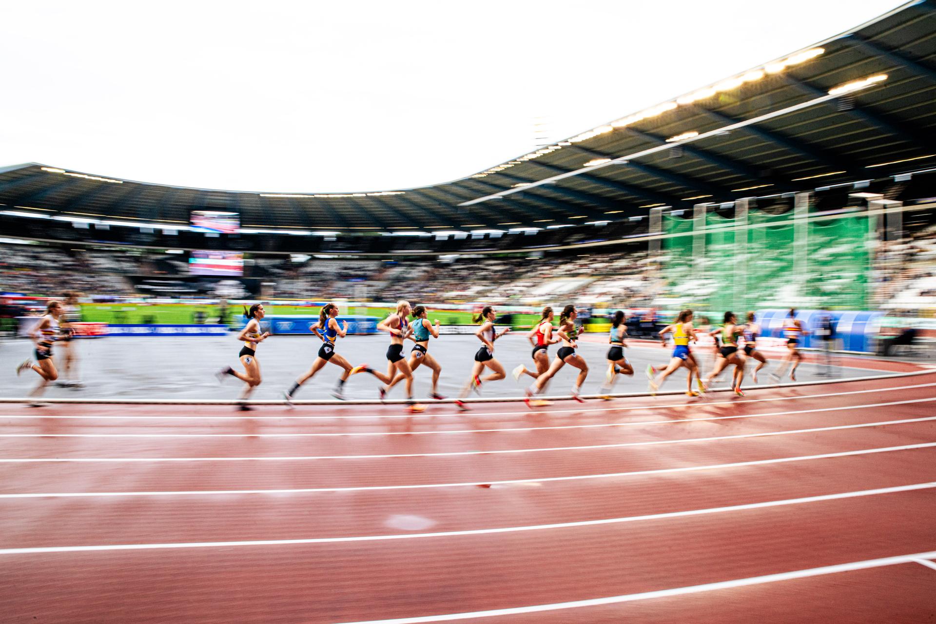 Youth athletes pictured in action ahead of the 50th edition of the Memorial Van Damme Diamond League athletics event in Brussels, Friday 4 September 2026. BELGA PHOTO EMILE WINDAL