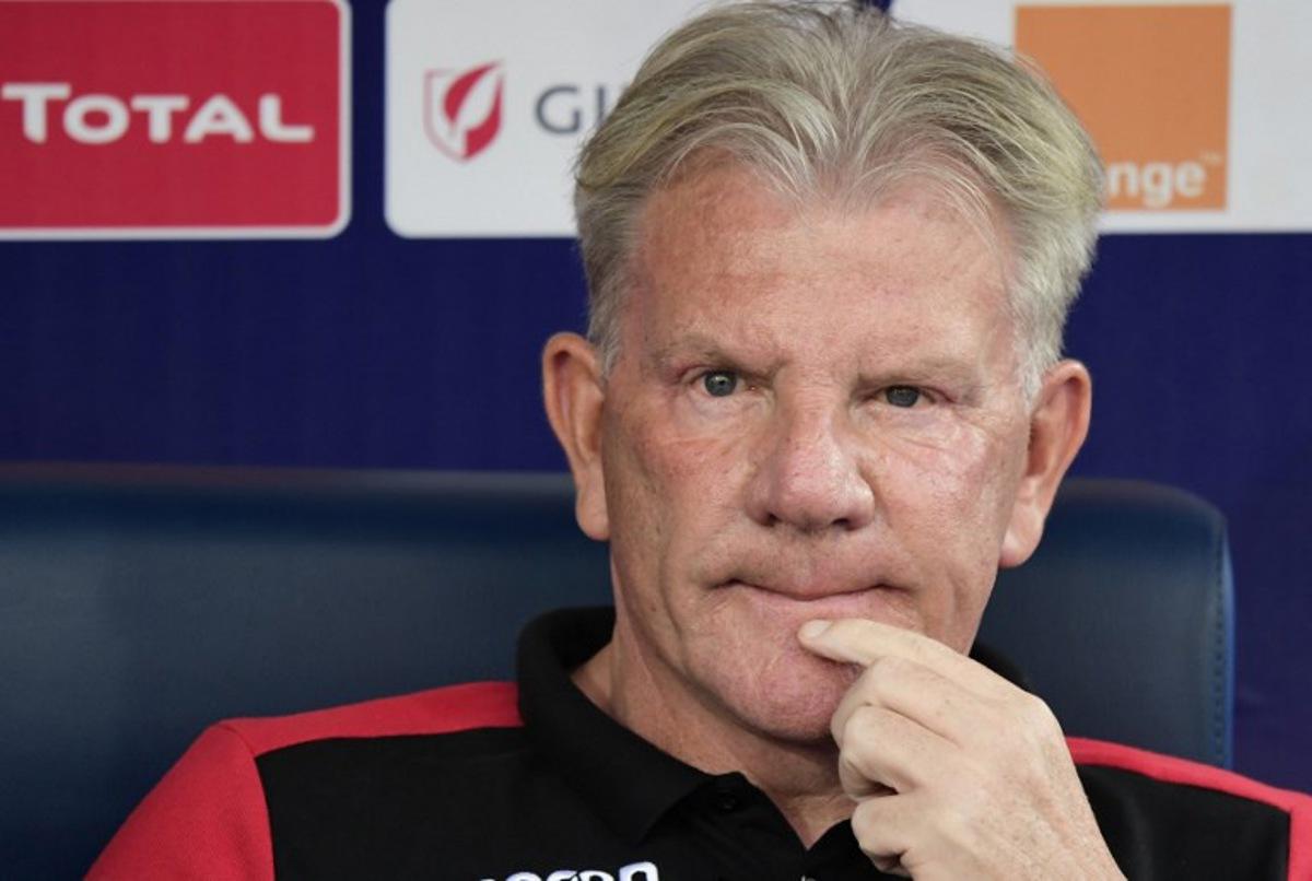 Guinea's coach Paul Put looks on during the 2019 Africa Cup of Nations (CAN) Group B football match between Burundi and Guinea at the Al Salam Stadium in the Egyptian capital Cairo on June 30, 2019. JAVIER SORIANO / AFP