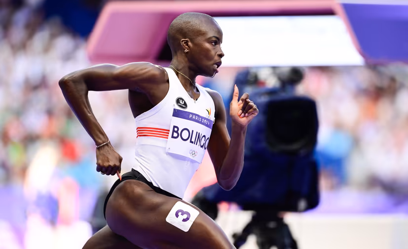 Belgian athlete Cynthia Bolingo Mbongo pictured in action during the Women's 400m round 1 of the athletics competition at the Paris 2024 Olympic Games, on Monday 05 August 2024 in Paris, France. The Games of the XXXIII Olympiad are taking place in Paris from 26 July to 11 August. The Belgian delegation counts 165 athletes competing in 21 sports. BELGA PHOTO LAURIE DIEFFEMBACQ