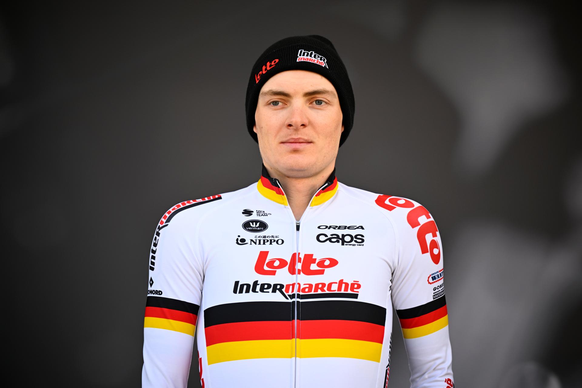 German Georg Zimmermann of Lotto-Intermarche pictured at the start of the men's race of the 90th edition of the 'La Fleche Wallonne', one day cycling race (Waalse Pijl - Walloon Arrow), 200 km from Herstal to Huy, Wednesday 22 April 2026. BELGA PHOTO JASPER JACOBS
