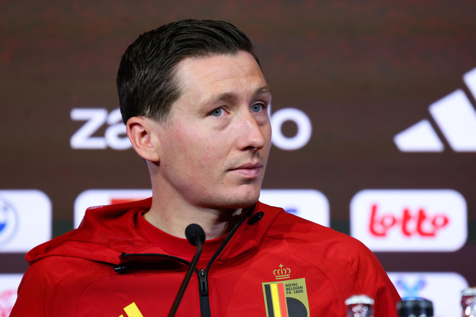 Belgium's Hans Vanaken pictured during a press conference of Belgian national soccer team Red Devils for the 2026 FIFA World Cup, at the Proximus Basecamp in Tubize, on Thursday 04 June 2026. Red Devils will play a friendly game against Tunisia on Sathurday before leaving for the 2026 FIFA World Cup. BELGA PHOTO BRUNO FAHY
