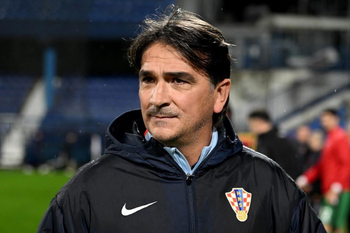 Croatia's coach Zlatko Dalic looks on during the FIFA World Cup 2026 European qualification Group L football football match between between Montenegro and Croatia at Gradski Stadium in Podgorica on November 17, 2025. SAVO PRELEVIC / AFP