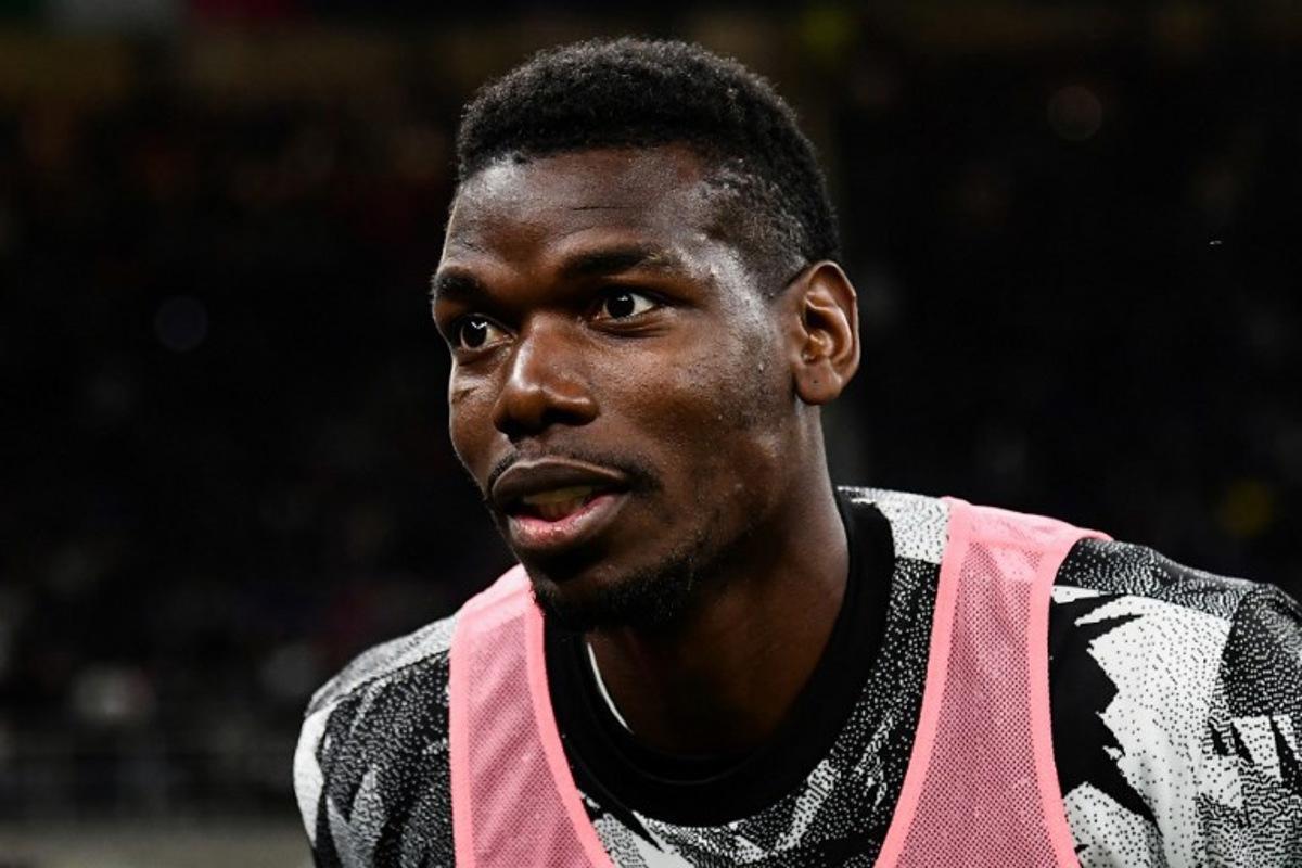 Juventus' French midfielder Paul Pogba looks on ahead of the Italian Cup semi-final second leg football match between Inter Milan and Juventus at the Giuseppe-Meazza (San Siro) stadium in Milan, on April 26, 2023. Isabella BONOTTO / AFP