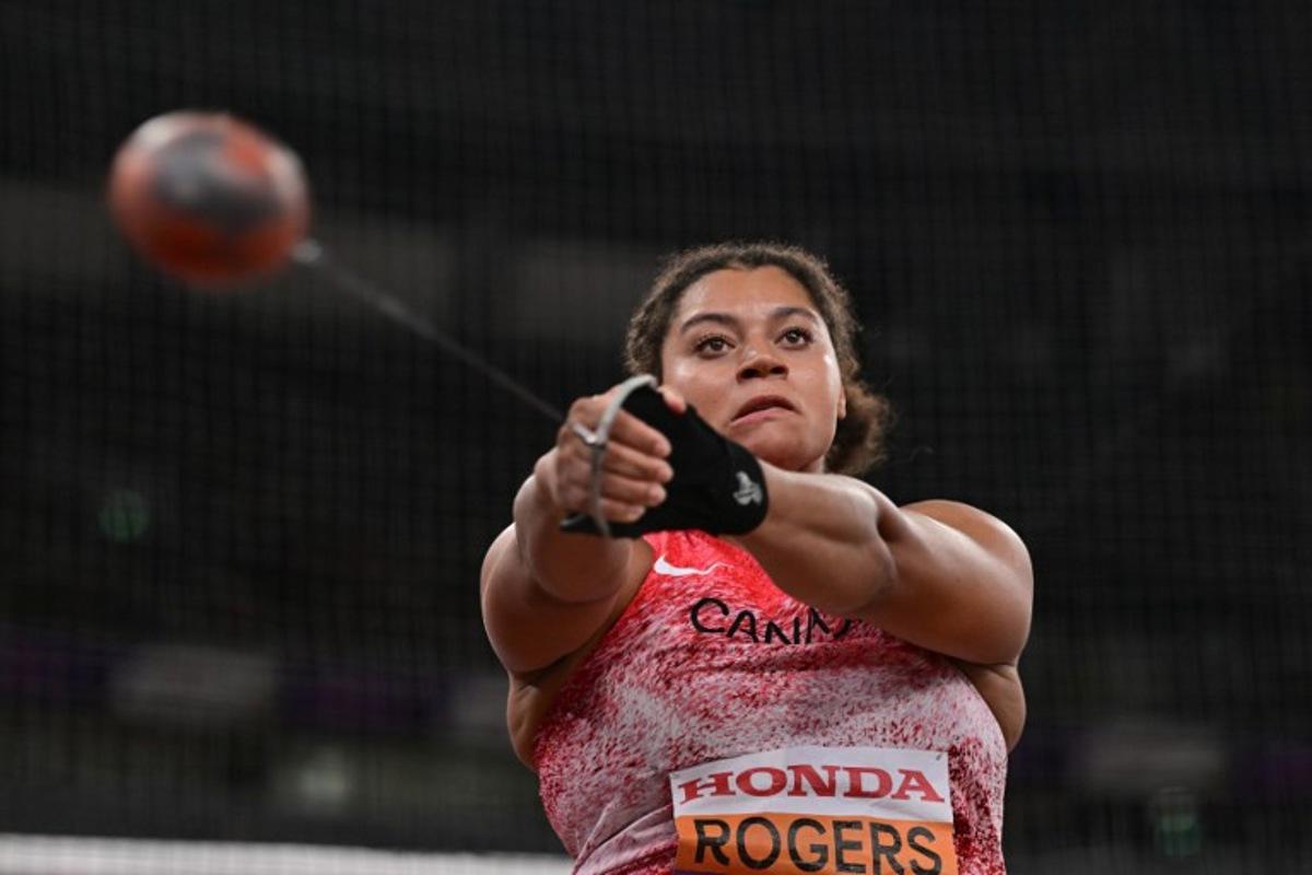 Canada's athlete Camryn Rogers competes in the women's hammer throw final during the World Athletics Championships in Tokyo on September 15, 2025. Ben STANSALL / AFP
